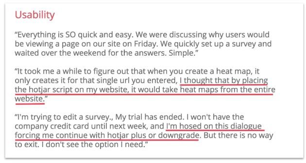 answers to hotjar usability study
