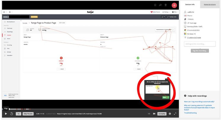 screenshot of a session recording
