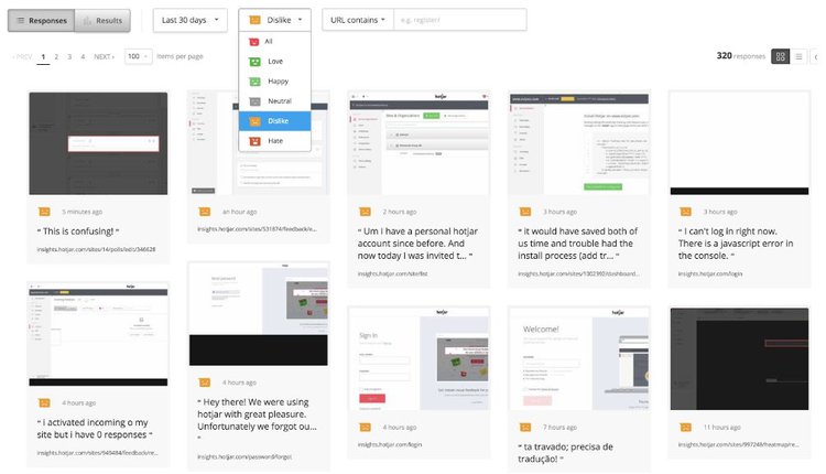 graphic representation of Hotjar customer feedback