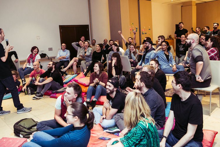 the Hotjar team at a company retreat