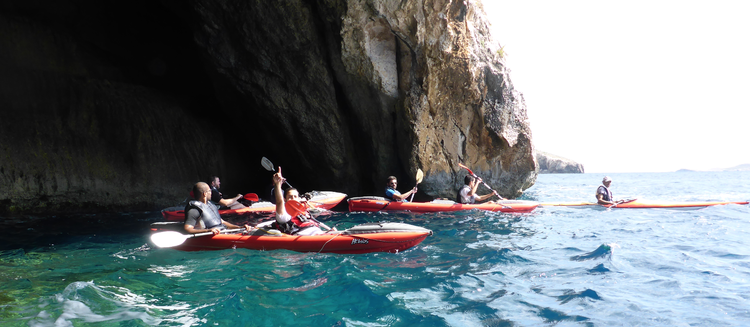 Hotjar team members kayaking