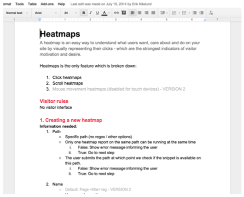 Hotjar heatmaps