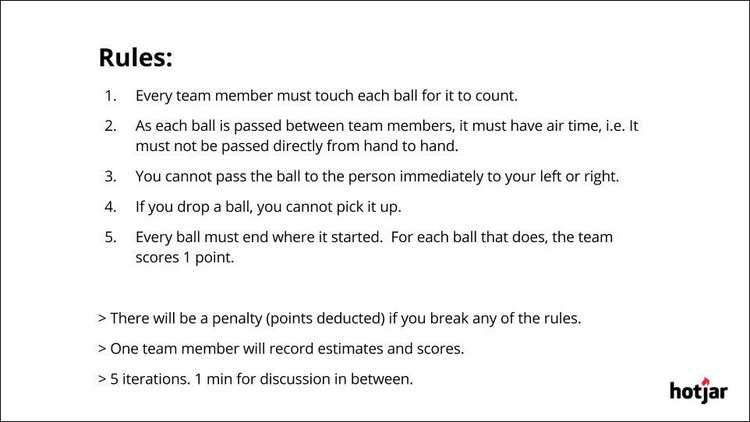 Hotjar team exercise rules