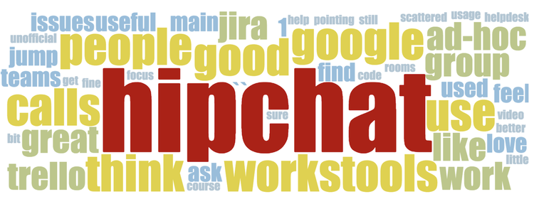 Hotjar team survey wordcloud result