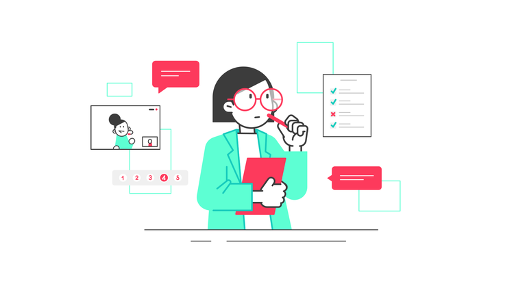 graphic representing usability test conducting