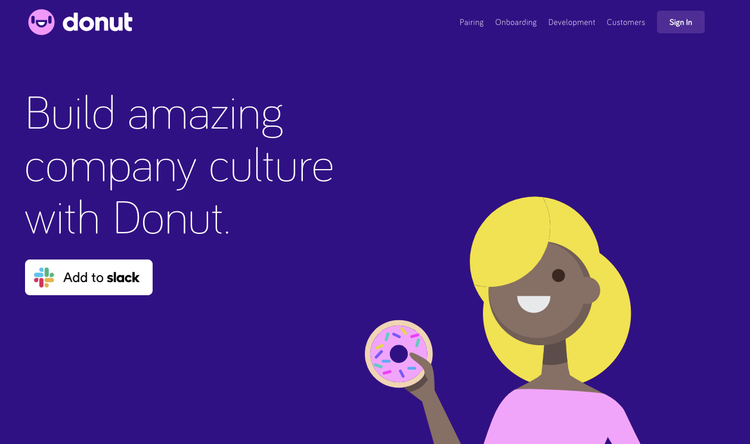 screenshot of donut's home page