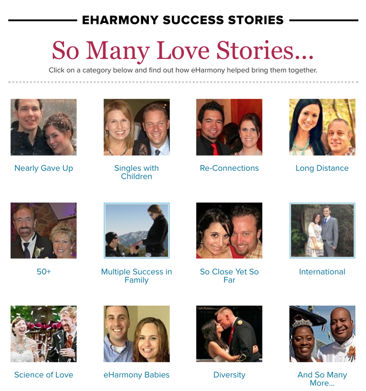 screenshot of eharmony's testimonial page