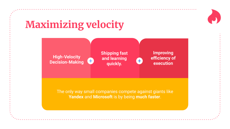 a graphic describing the three pillars to maximizing velocity