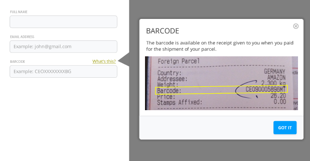 graphic explaining modal help on form fields