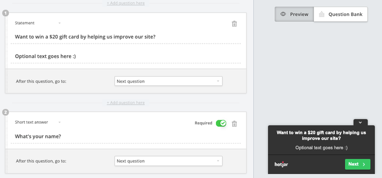 Find user testers with Hotjar Surveys