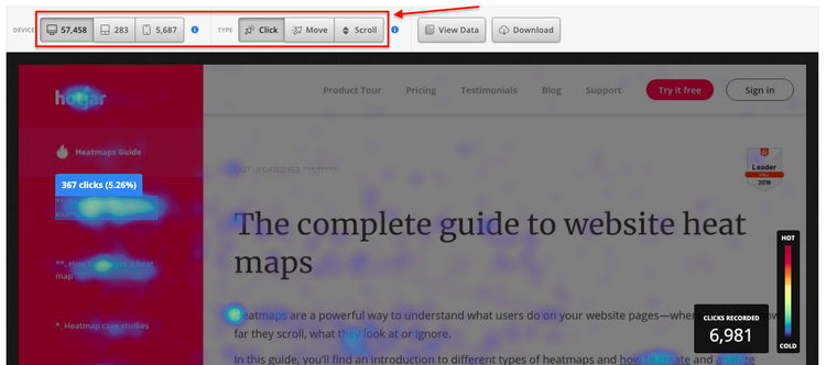 hotjar-heatmap-dashboard