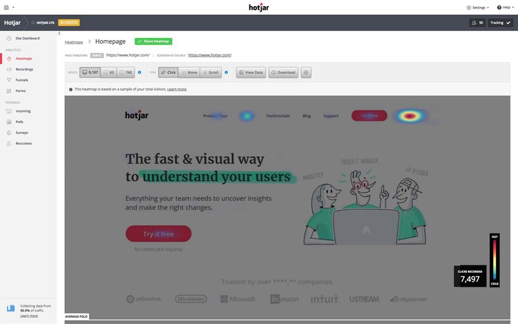 hotjar-heatmap-interface