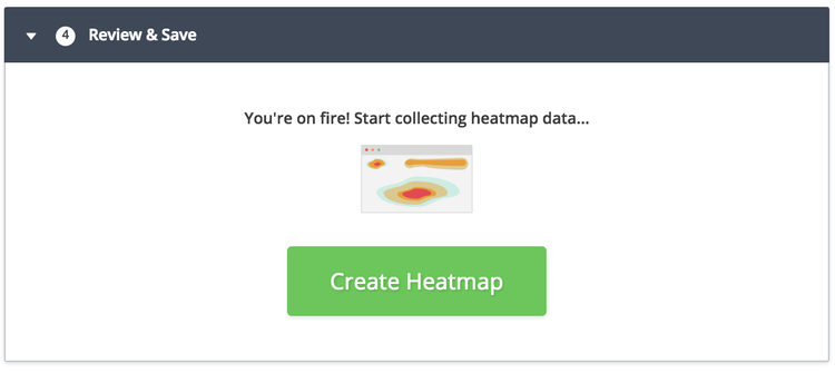 step 5 to create a new Hotjar heatmap