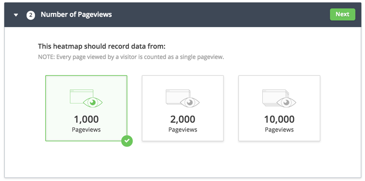 step 3 to create a new Hotjar heatmap