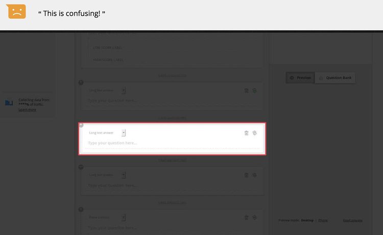screenshot of Hotjar incoming feedback