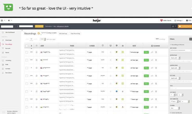 screenshot of positive incoming feedback