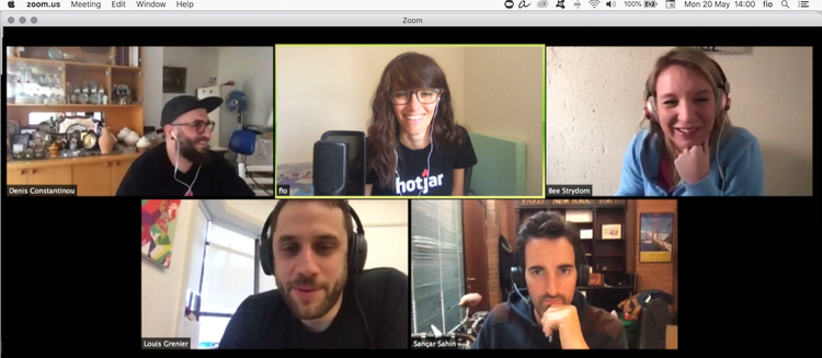 screenshot of a Hotjar video meeting