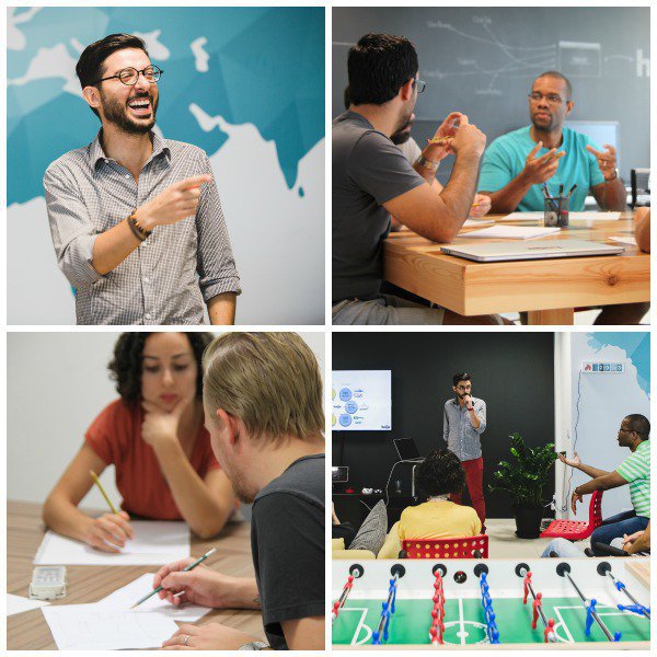 photo collage of Hotjar team members working together