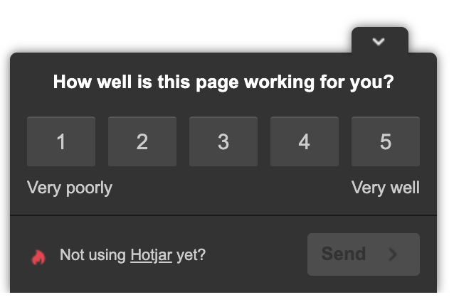 hotjar on site survey rating.example