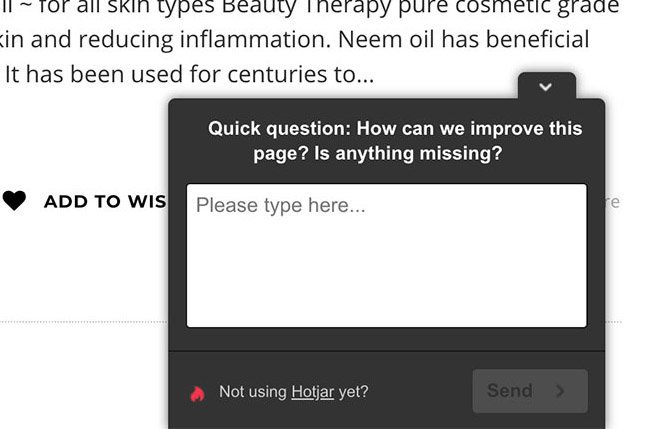 hotjar poll neeta naturals