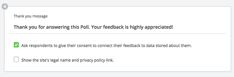 step 4 personalize the thank you message of a new Hotjar poll