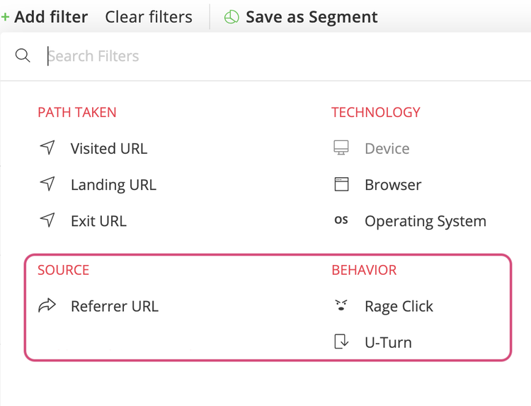 watch recordings of people who come to your site from a specific traffic source
