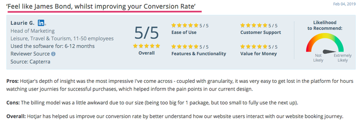 hotjar 5 star review