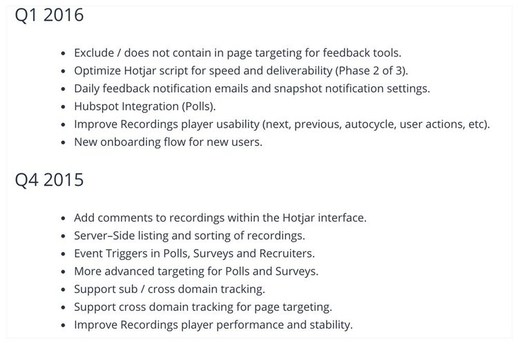 We kept improving Hotjar through user and customer feedback
