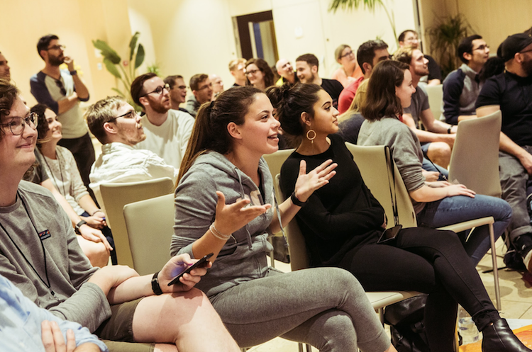 Hotjar team members at a meetup