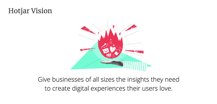 Hotjar's vision: to give businesses of all sizes the insights they need to create digital experiences their users love.