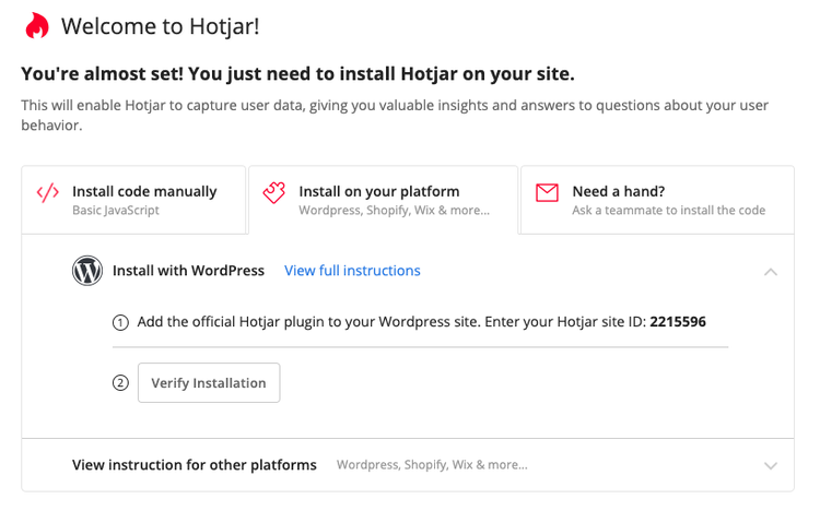 install hotjar tracking code