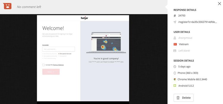 screenshot of negative incoming feedback