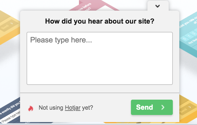 hotjar onsite feedback survey question