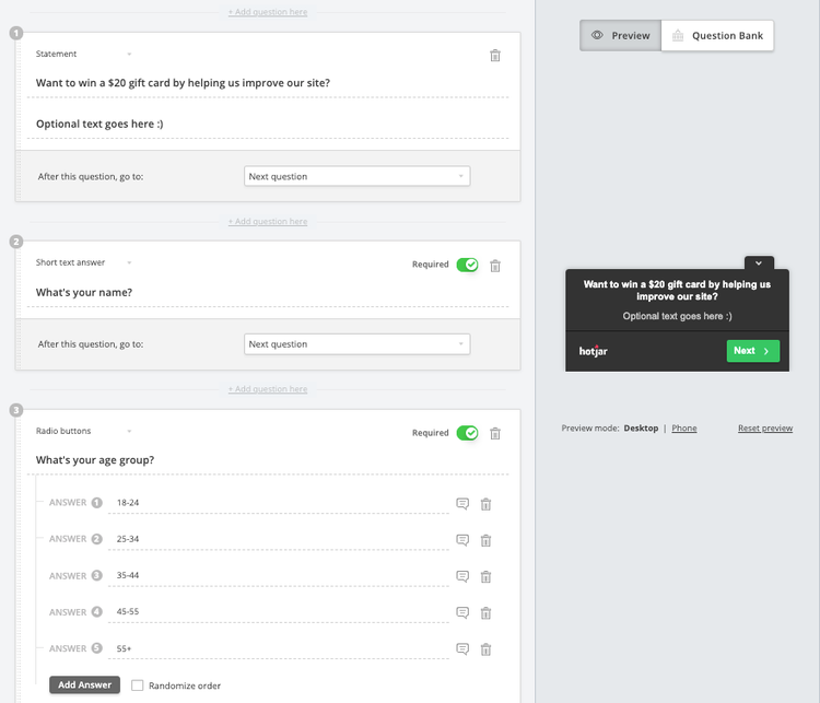 poll questions recruiter usecase