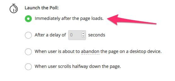 poll launch after page load