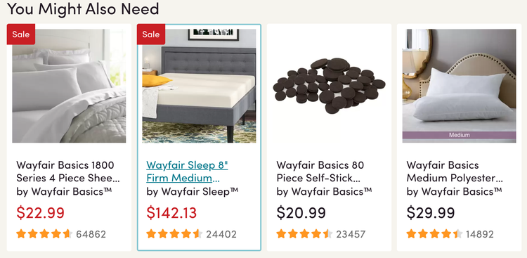 wayfair cross-selling