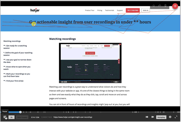 use hotjar recordings for insights into user behavior